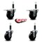 Service Caster 3.5'' Phenolic Swivel 1'' Expand Stem Caster Set 2 Total Lock Brakes, 4PK SCC-EXTTL20S3514-PHS-2-S-2-1 - alternate 2